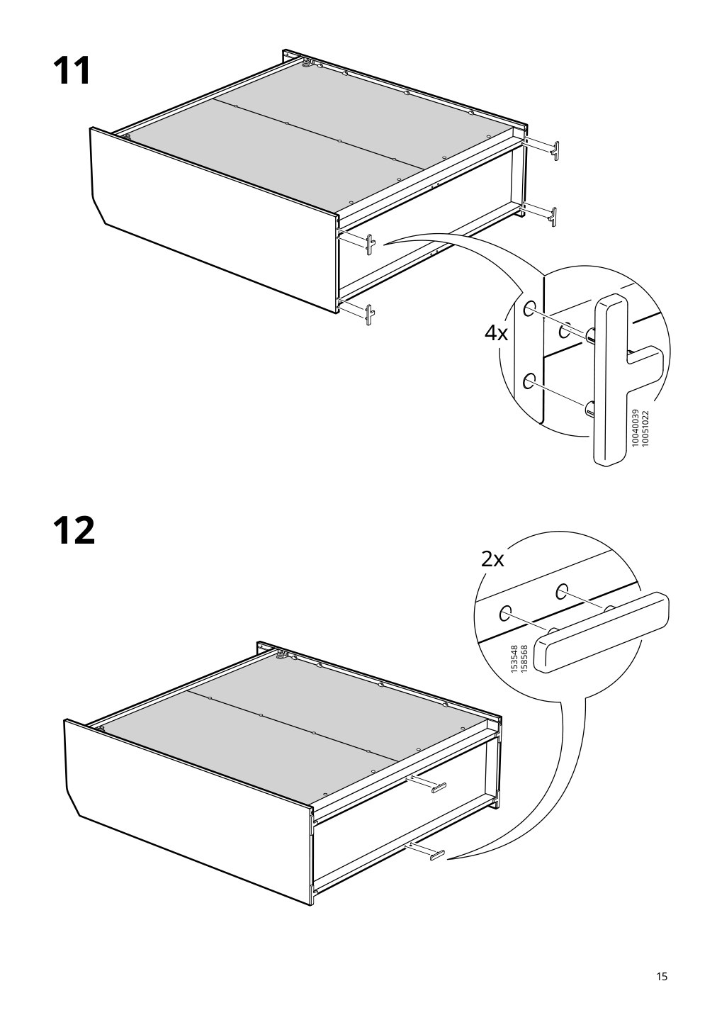 Assembly instructions for IKEA Hauga glass door cabinet gray | Page 15 - IKEA HAUGA storage combination 093.886.43