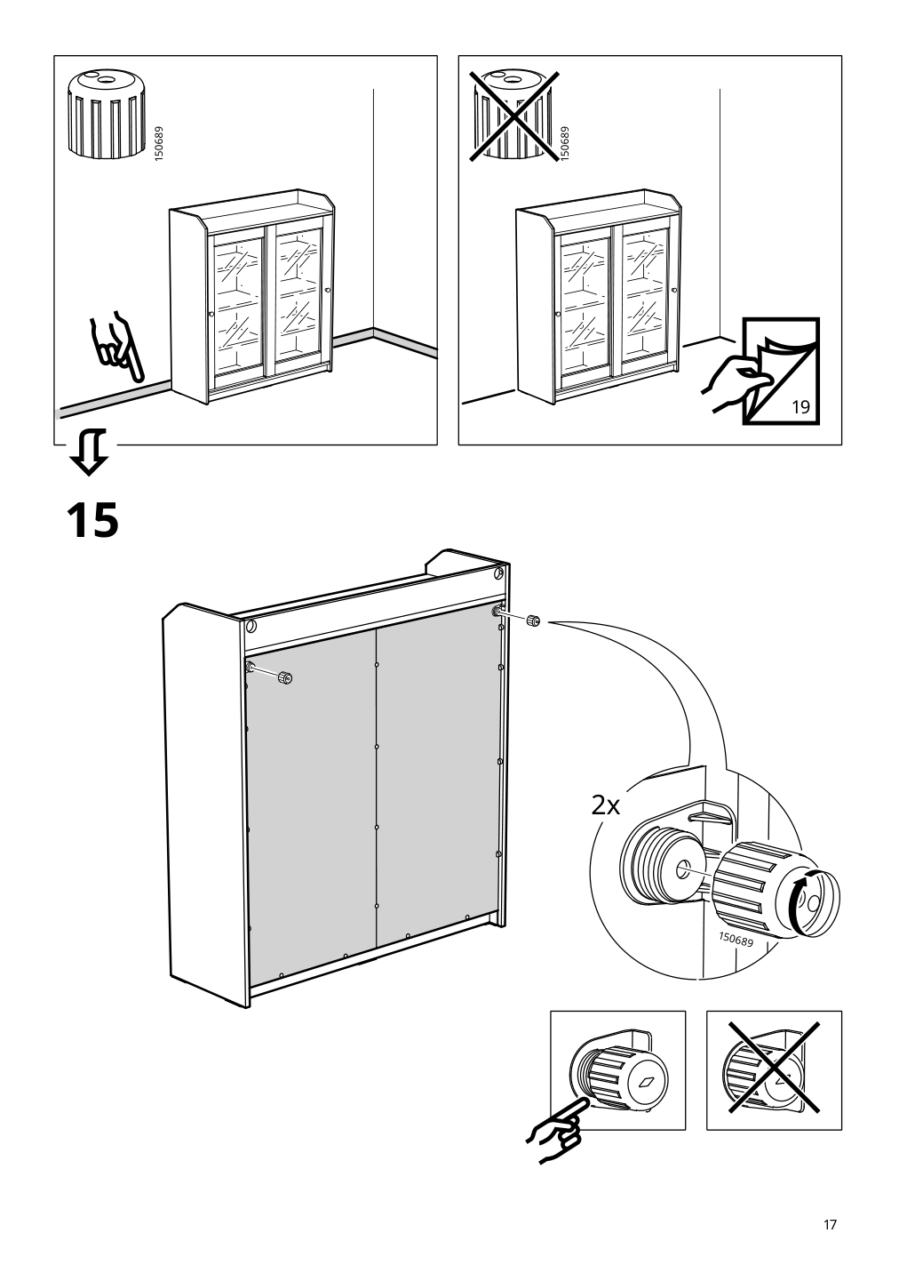 Assembly instructions for IKEA Hauga glass door cabinet gray | Page 17 - IKEA HAUGA storage combination 093.886.43