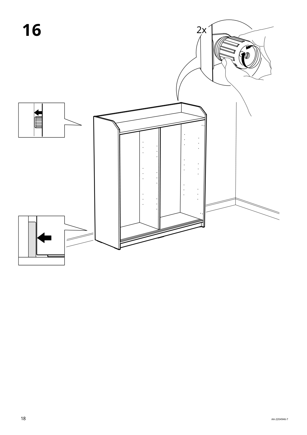 Assembly instructions for IKEA Hauga glass door cabinet white | Page 18 - IKEA HAUGA storage combination 893.886.44