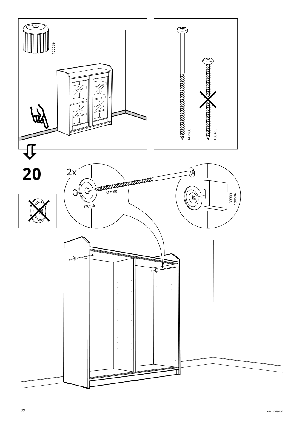 Assembly instructions for IKEA Hauga glass door cabinet white | Page 22 - IKEA HAUGA storage combination 893.886.44