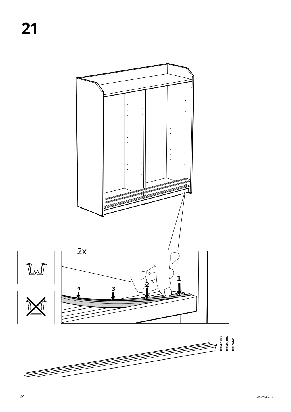 Assembly instructions for IKEA Hauga glass door cabinet white | Page 24 - IKEA HAUGA storage combination 893.886.44