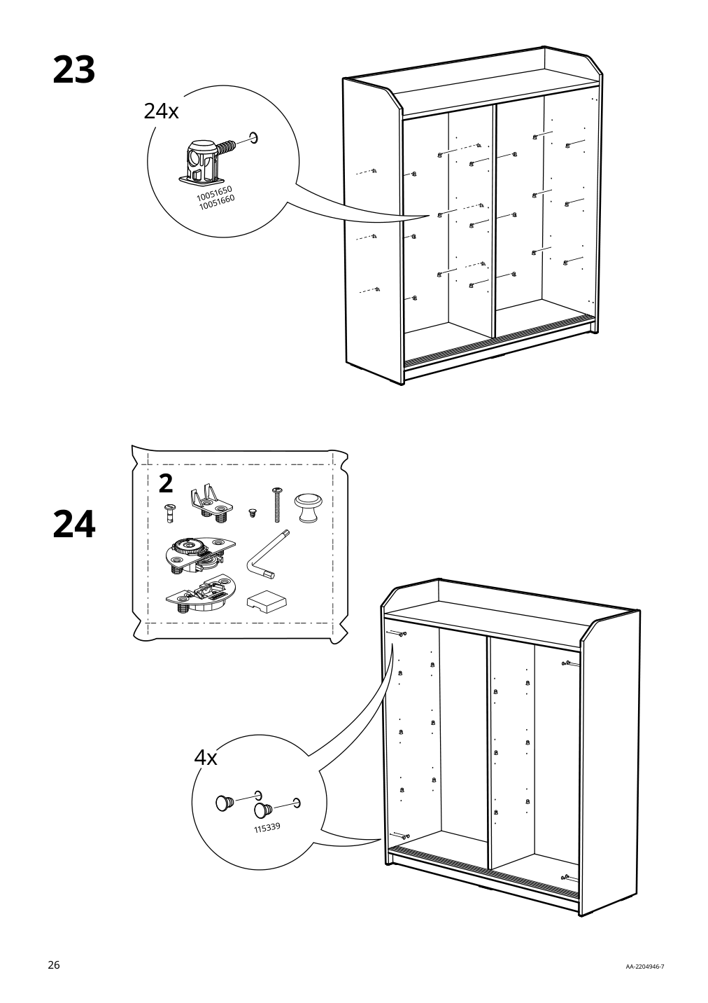 Assembly instructions for IKEA Hauga glass door cabinet white | Page 26 - IKEA HAUGA storage combination 893.886.44