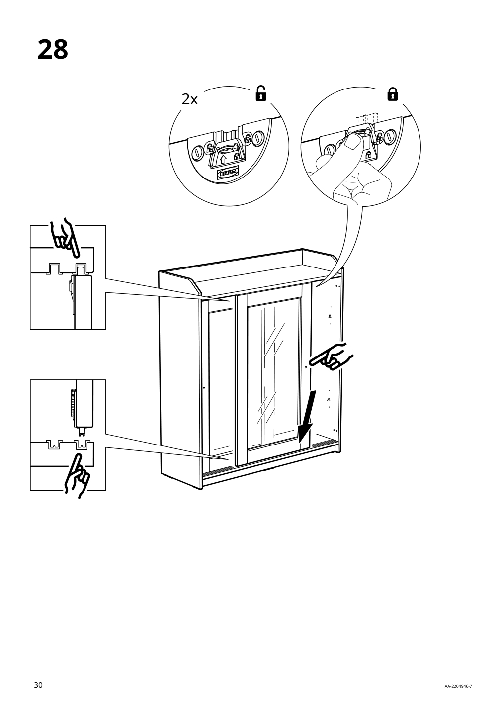 Assembly instructions for IKEA Hauga glass door cabinet gray | Page 30 - IKEA HAUGA storage combination 093.886.43