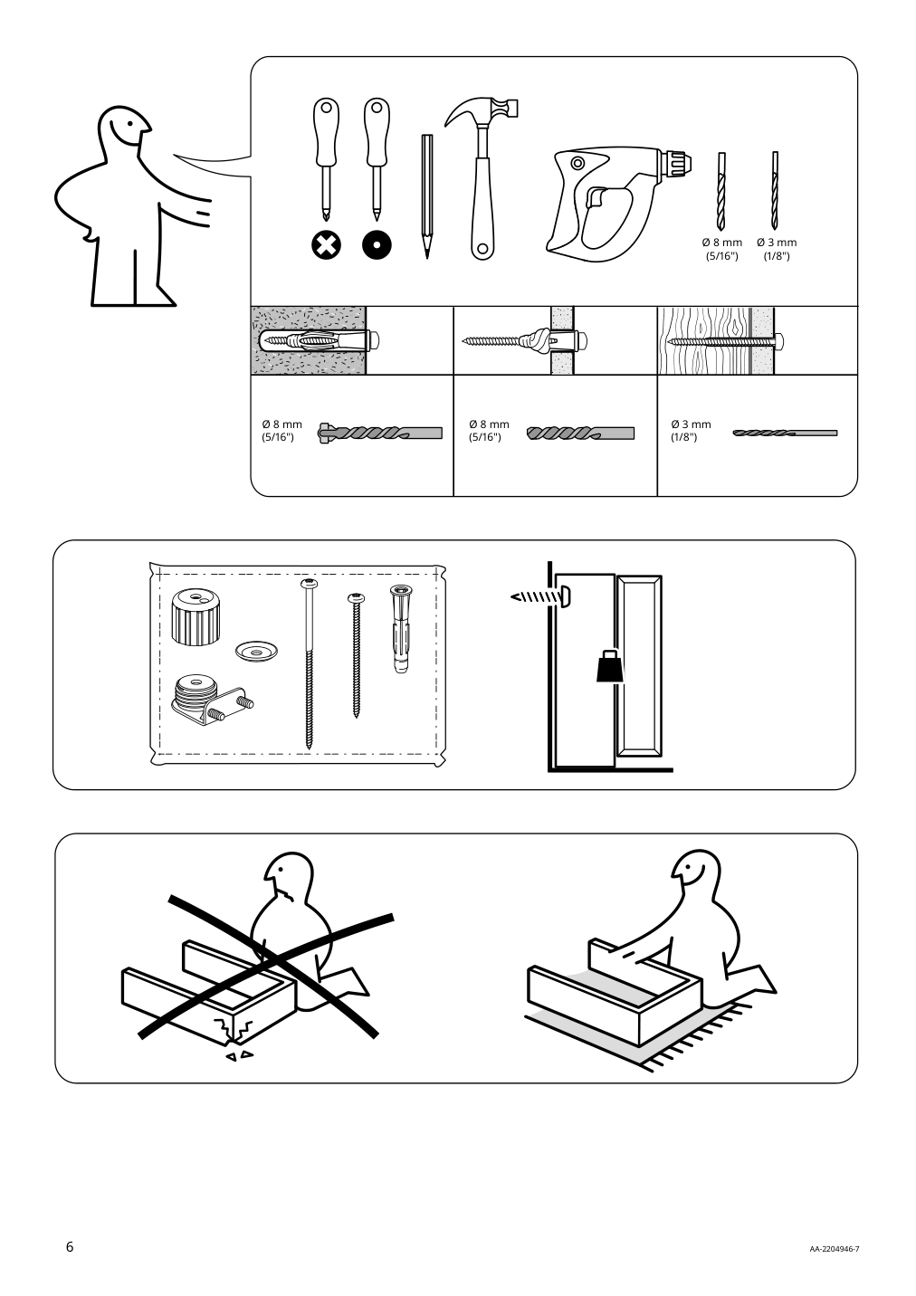 Assembly instructions for IKEA Hauga glass door cabinet white | Page 6 - IKEA HAUGA storage combination 893.886.44