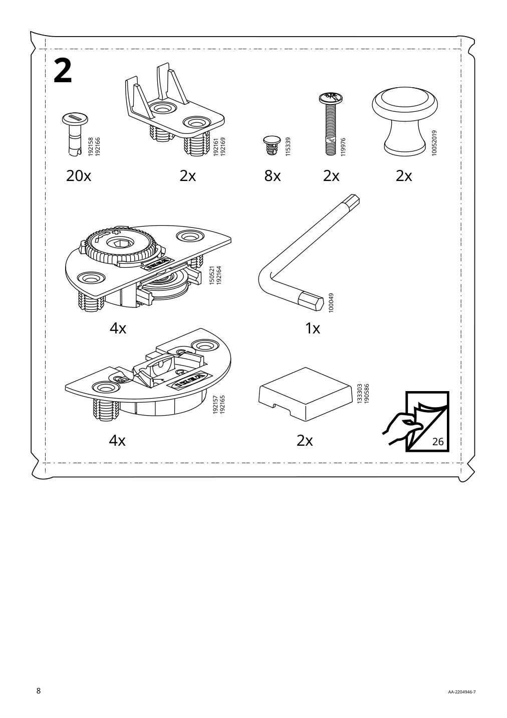 Assembly instructions for IKEA Hauga glass door cabinet gray | Page 8 - IKEA HAUGA storage combination 093.886.43