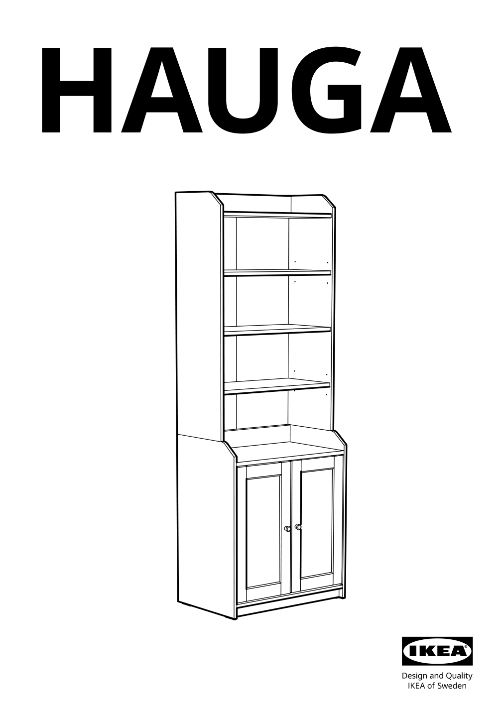 Assembly instructions for IKEA Hauga high cabinet with 2 doors gray | Page 1 - IKEA HAUGA TV/storage combination 993.884.41