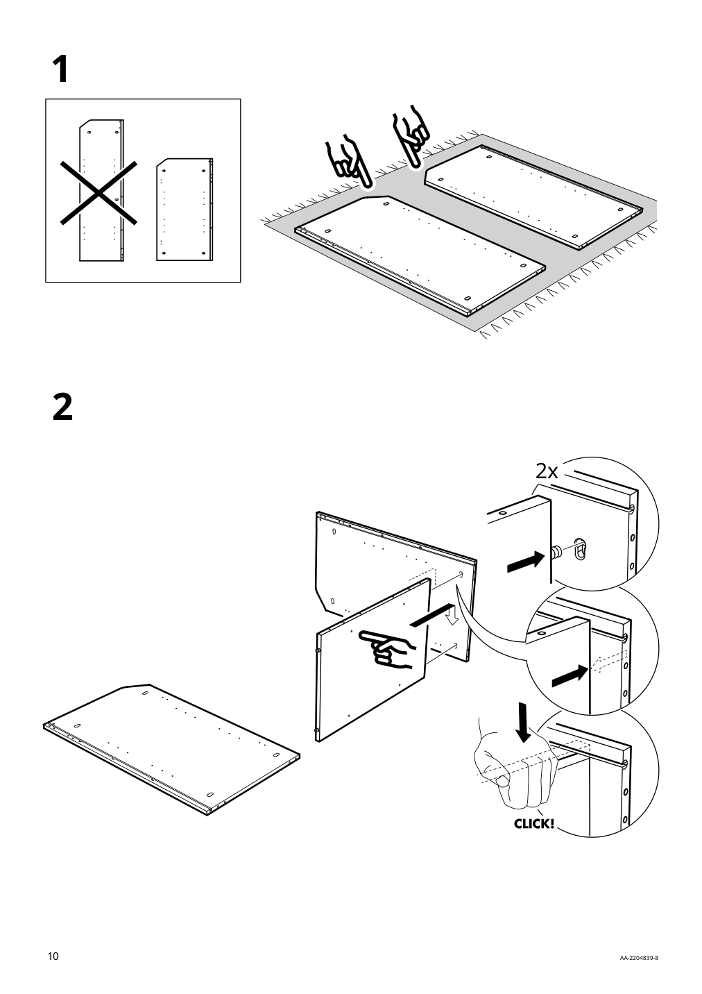 Assembly instructions for IKEA Hauga high cabinet with 2 doors gray | Page 10 - IKEA HAUGA TV/storage combination 195.727.25