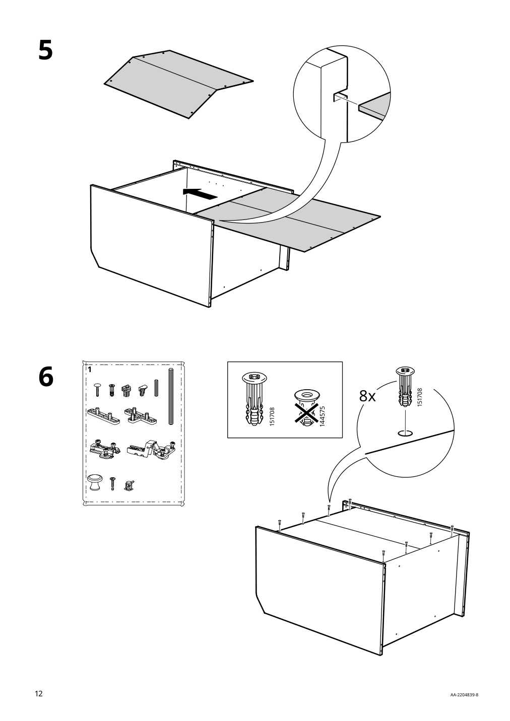 Assembly instructions for IKEA Hauga high cabinet with 2 doors gray | Page 12 - IKEA HAUGA high cabinet with 2 doors 604.150.54