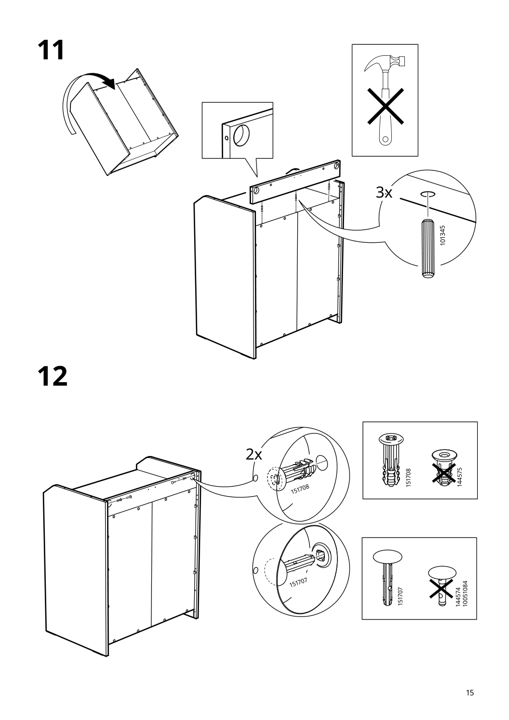 Assembly instructions for IKEA Hauga high cabinet with 2 doors gray | Page 15 - IKEA HAUGA high cabinet with 2 doors 604.150.54