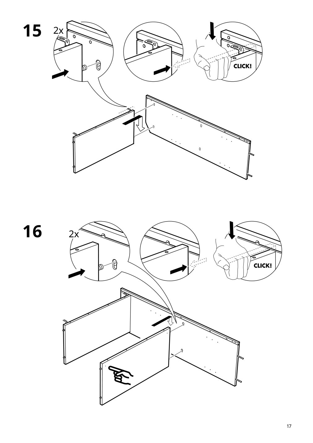 Assembly instructions for IKEA Hauga high cabinet with 2 doors gray | Page 17 - IKEA HAUGA high cabinet with 2 doors 604.150.54