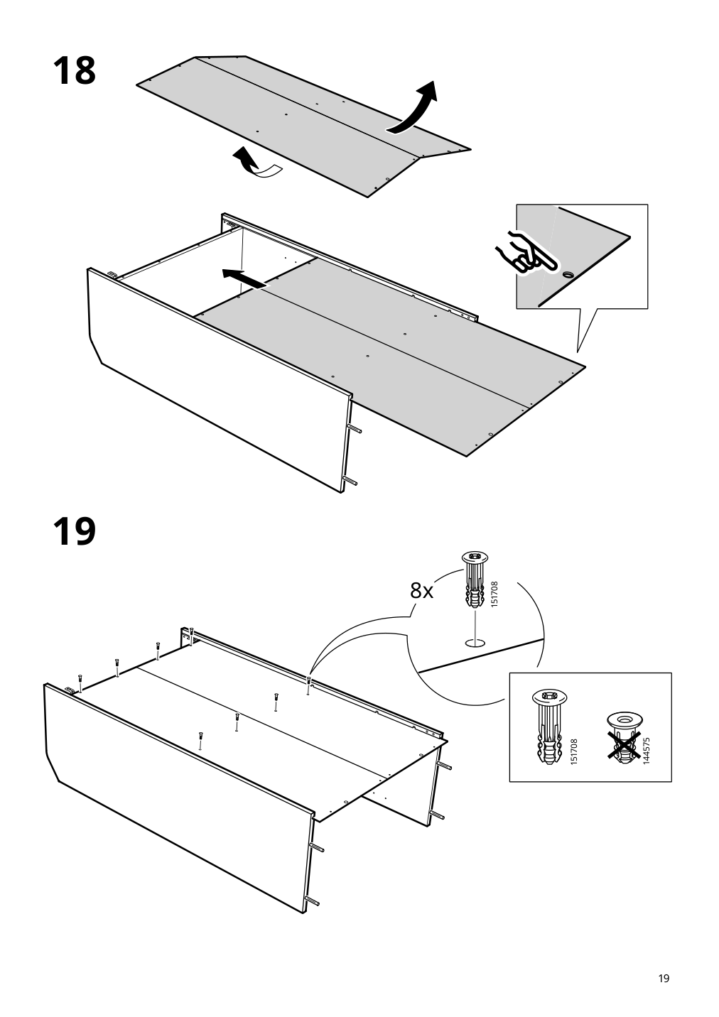 Assembly instructions for IKEA Hauga high cabinet with 2 doors gray | Page 19 - IKEA HAUGA TV/storage combination 993.884.41