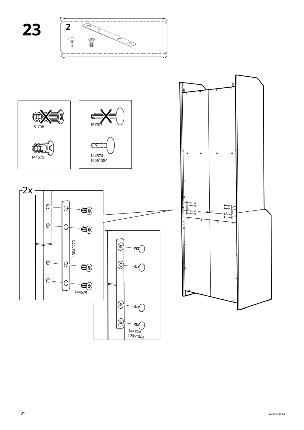 Assembly instructions for IKEA Hauga high cabinet with 2 doors gray | Page 22 - IKEA HAUGA TV/storage combination 993.884.41