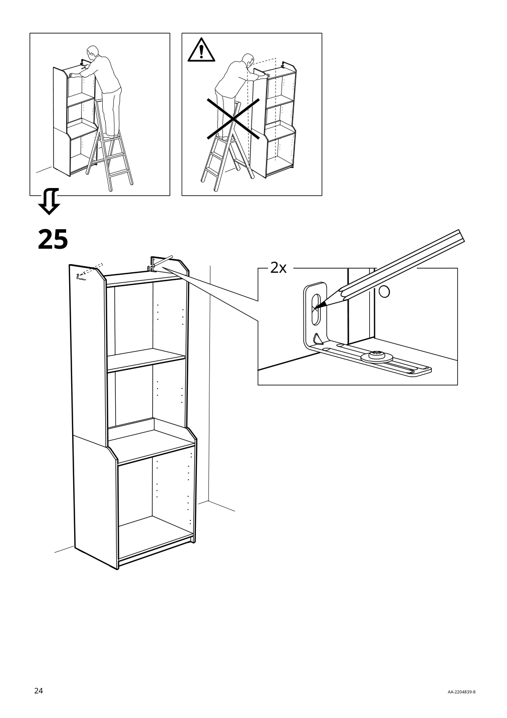 Assembly instructions for IKEA Hauga high cabinet with 2 doors gray | Page 24 - IKEA HAUGA TV/storage combination 993.884.41