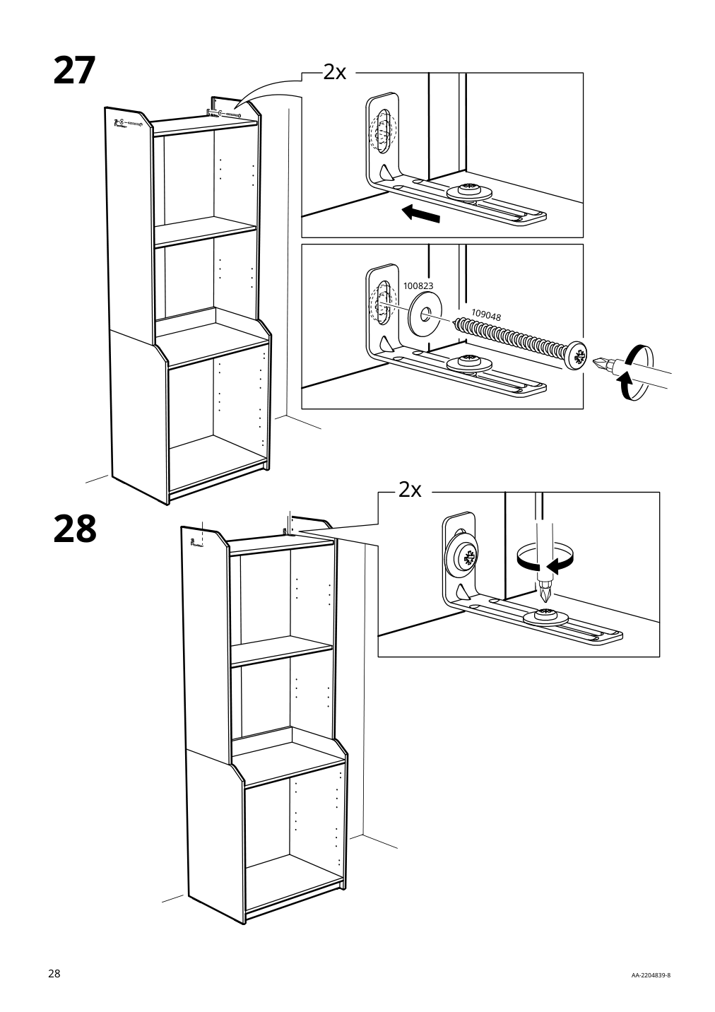 Assembly instructions for IKEA Hauga high cabinet with 2 doors gray | Page 28 - IKEA HAUGA TV/storage combination 195.727.25