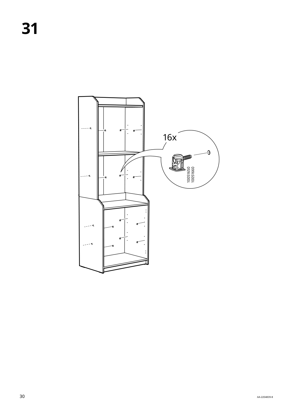 Assembly instructions for IKEA Hauga high cabinet with 2 doors gray | Page 30 - IKEA HAUGA high cabinet with 2 doors 604.150.54