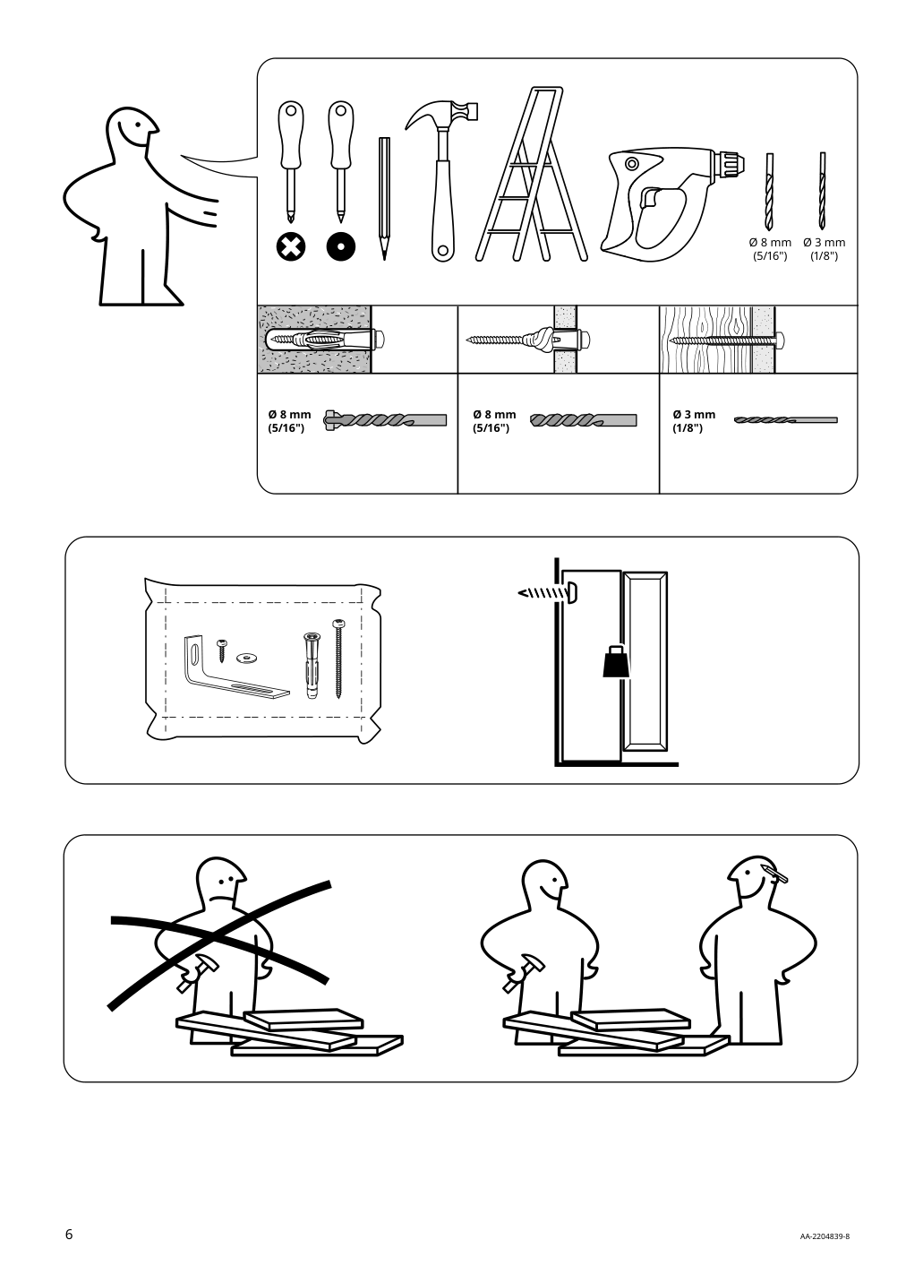 Assembly instructions for IKEA Hauga high cabinet with 2 doors gray | Page 6 - IKEA HAUGA TV/storage combination 993.884.41