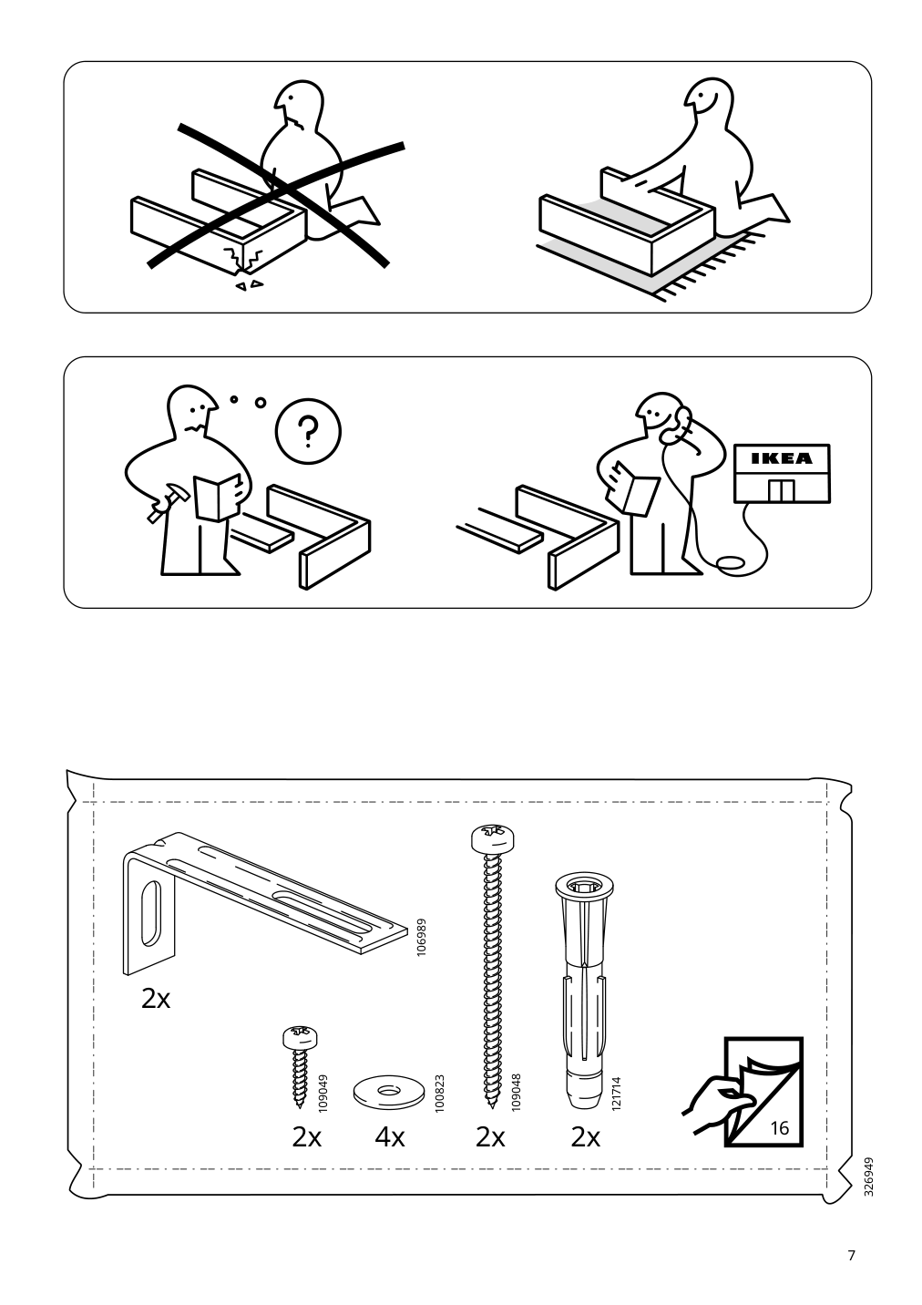 Assembly instructions for IKEA Hauga high cabinet with 2 doors gray | Page 7 - IKEA HAUGA storage combination 093.884.45