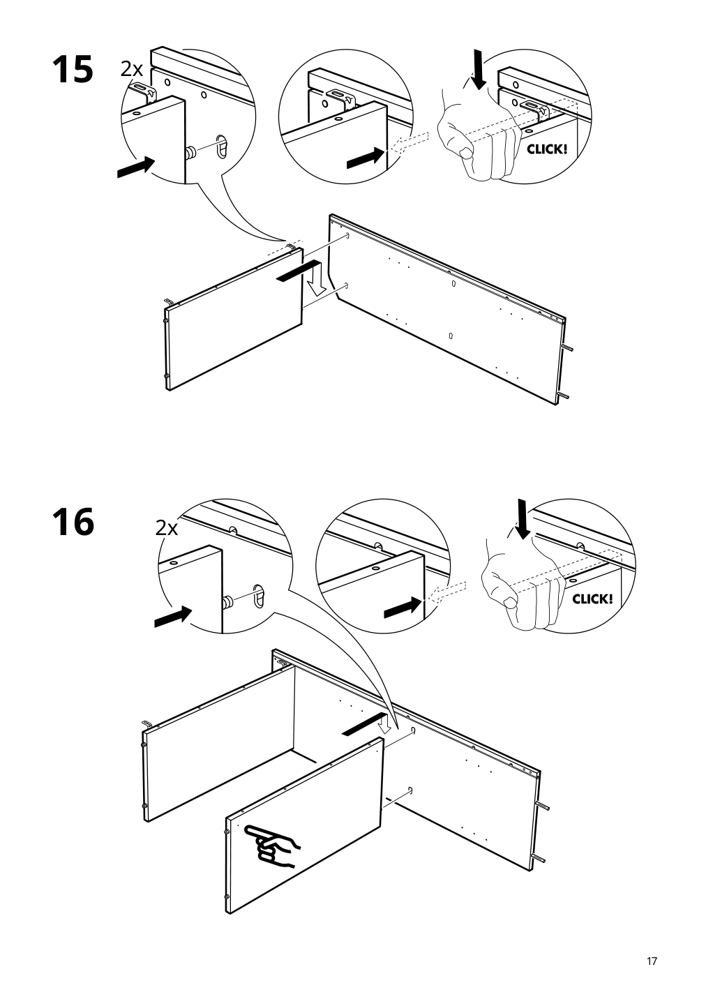 Assembly instructions for IKEA Hauga high cabinet with 2 doors white | Page 17 - IKEA HAUGA TV/storage combination 193.879.02