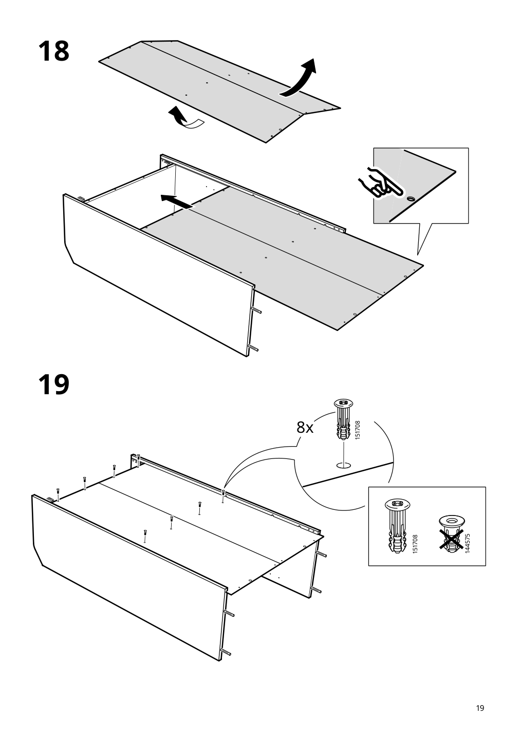 Assembly instructions for IKEA Hauga high cabinet with 2 doors white | Page 19 - IKEA HAUGA TV/storage combination 193.879.02