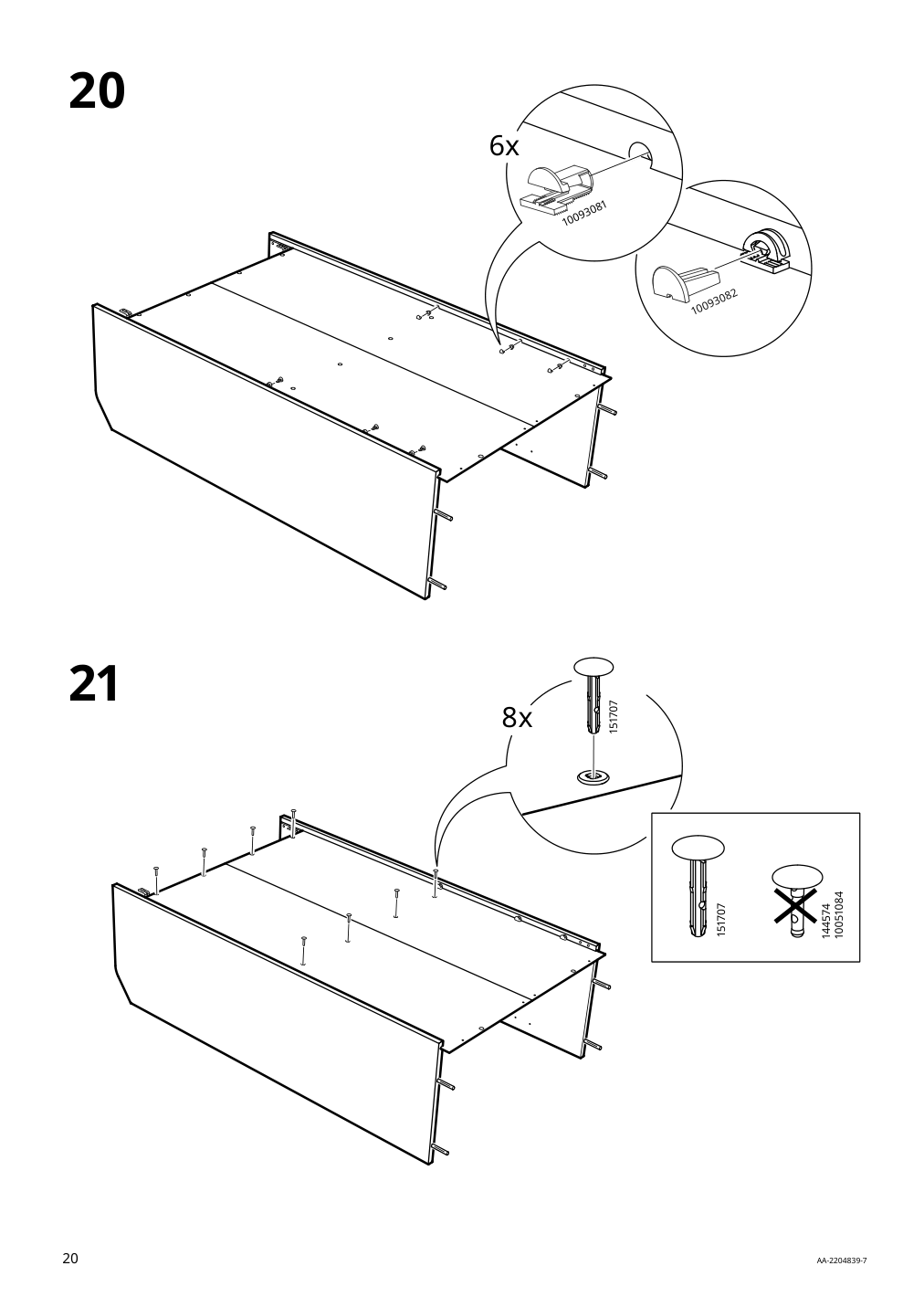 Assembly instructions for IKEA Hauga high cabinet with 2 doors white | Page 20 - IKEA HAUGA TV/storage combination 193.879.02