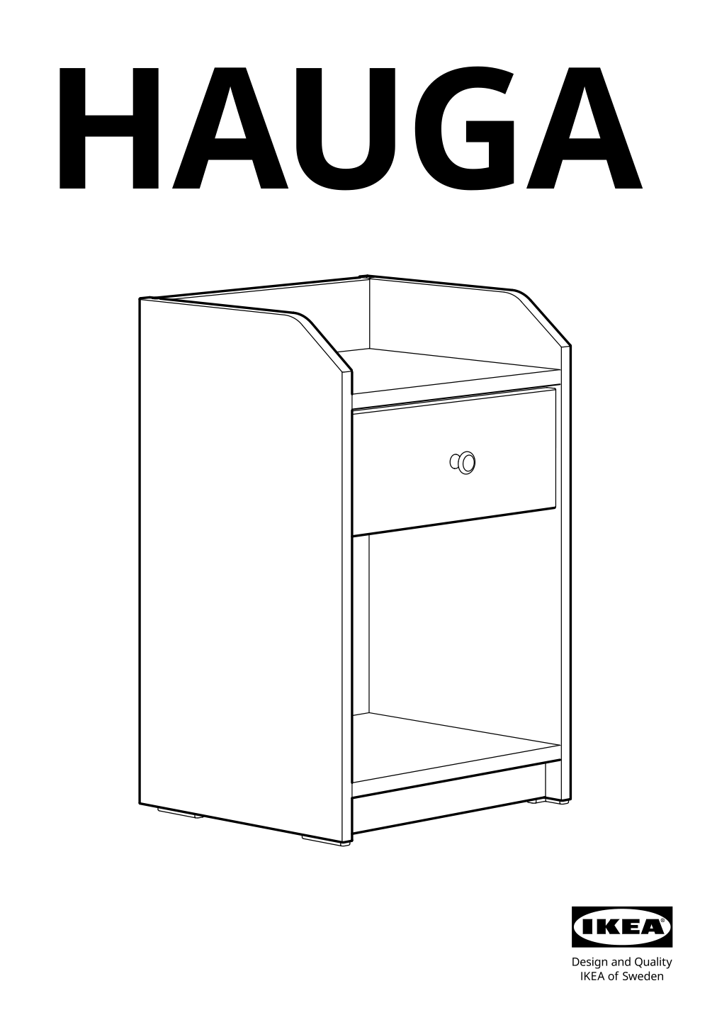 Assembly instructions for IKEA Hauga nightstand gray | Page 1 - IKEA HAUGA bedroom furniture, set of 2 694.845.09