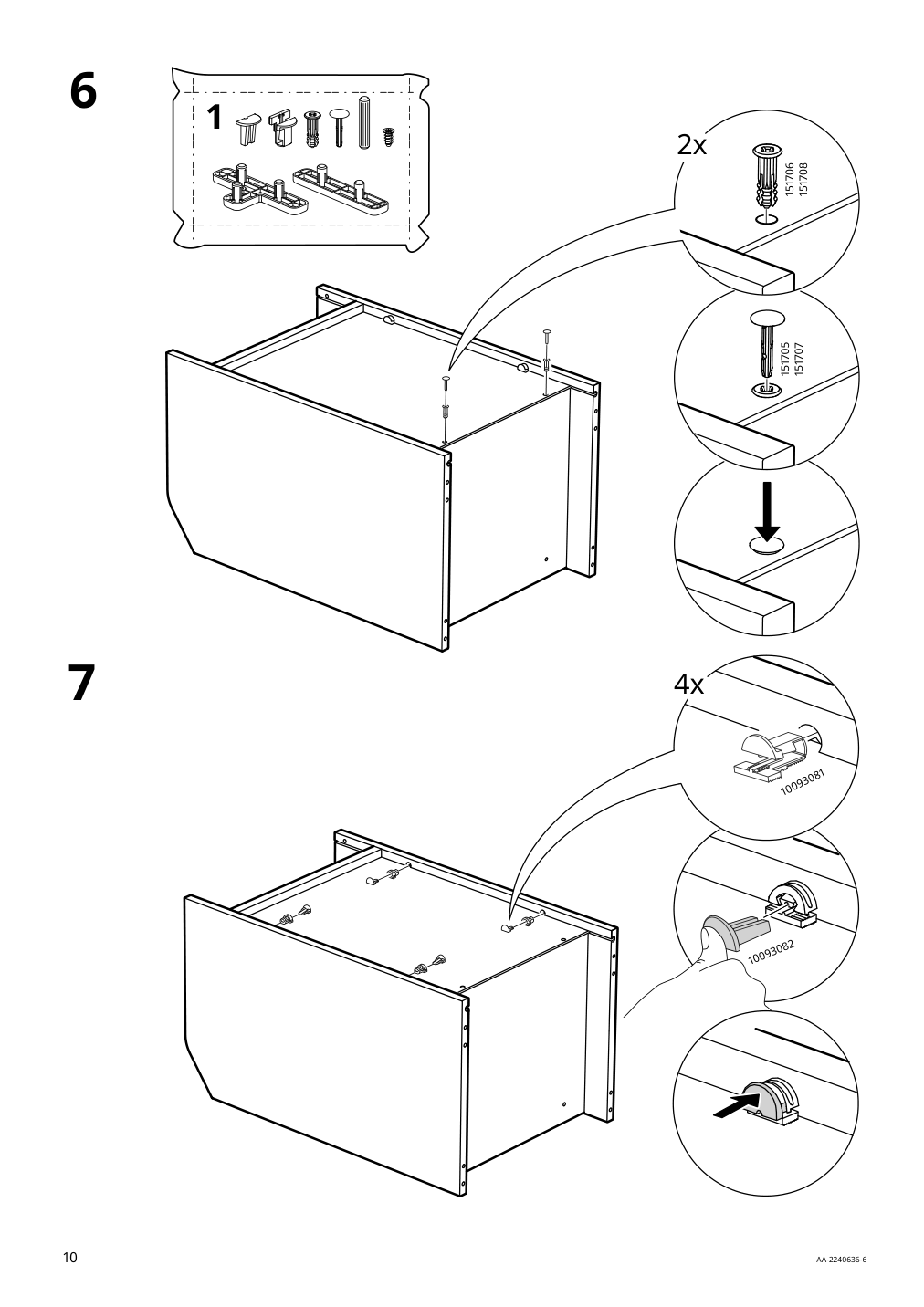 Assembly instructions for IKEA Hauga nightstand gray | Page 10 - IKEA HAUGA bedroom furniture, set of 2 694.845.09