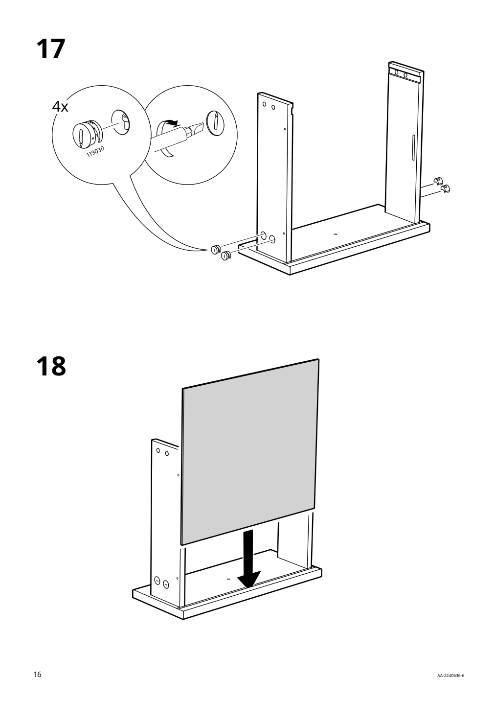 Assembly instructions for IKEA Hauga nightstand white | Page 16 - IKEA HAUGA bedroom furniture, set of 3 294.833.85