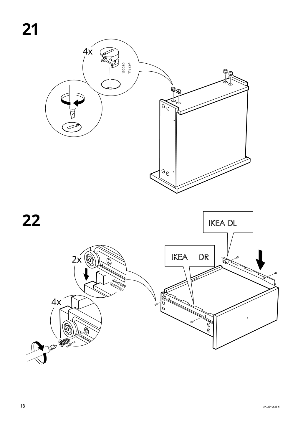 Assembly instructions for IKEA Hauga nightstand gray | Page 18 - IKEA HAUGA bedroom furniture, set of 2 694.845.09