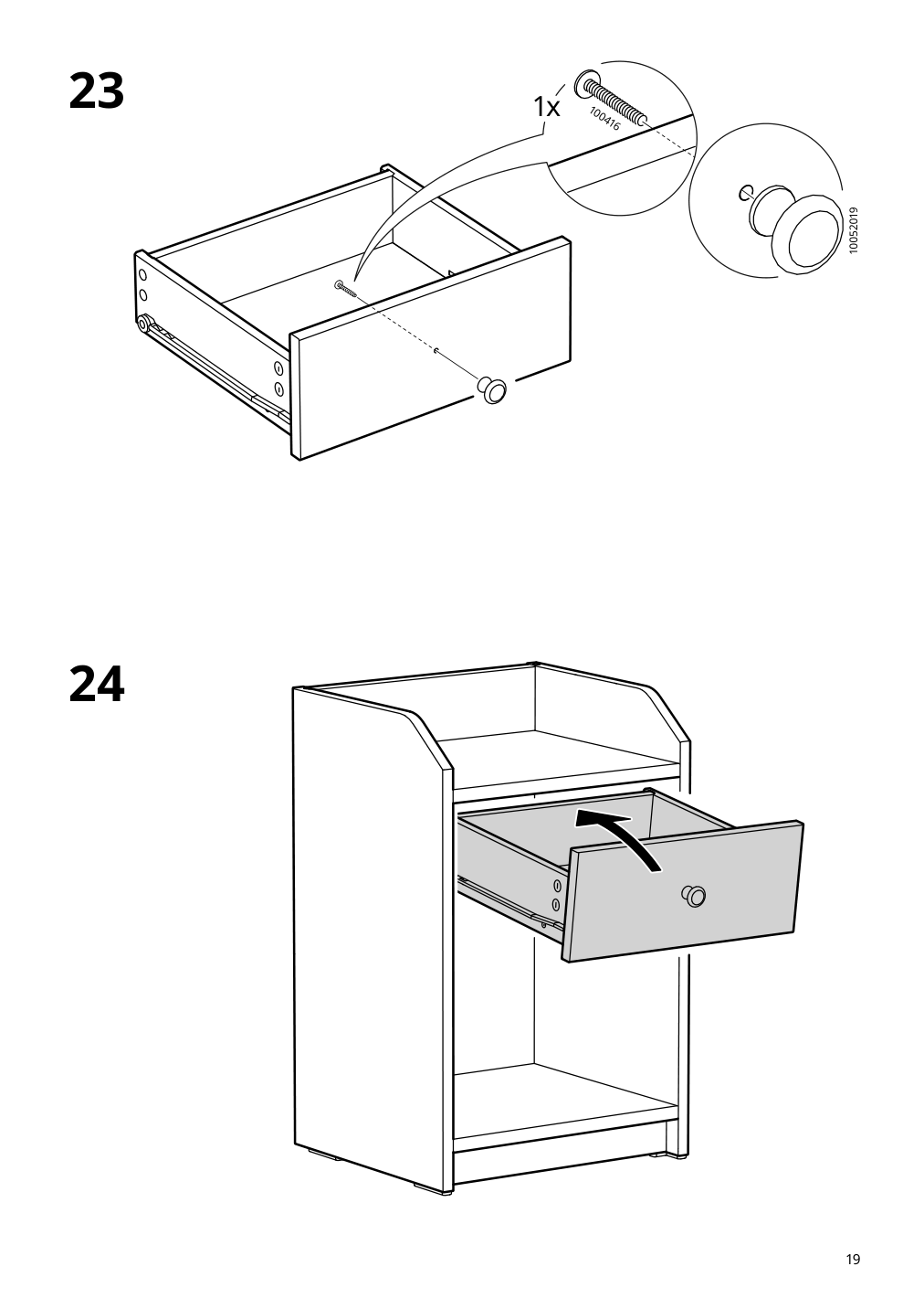 Assembly instructions for IKEA Hauga nightstand gray | Page 19 - IKEA HAUGA bedroom furniture, set of 2 694.845.09