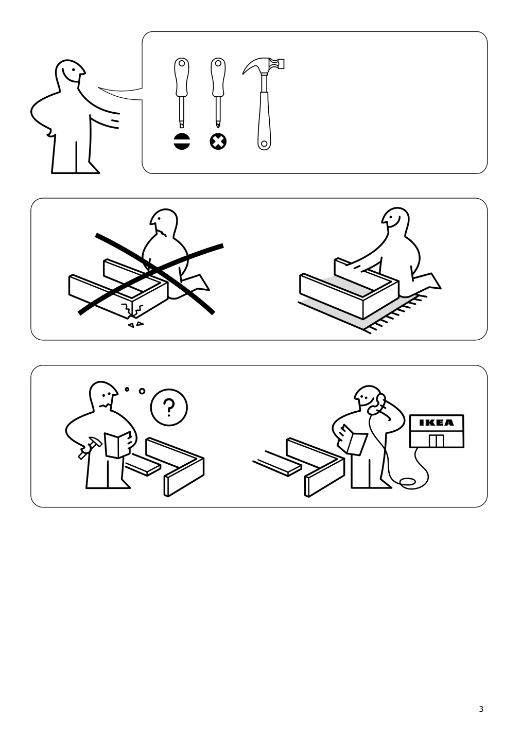 Assembly instructions for IKEA Hauga nightstand gray | Page 3 - IKEA HAUGA bedroom furniture, set of 2 694.845.09