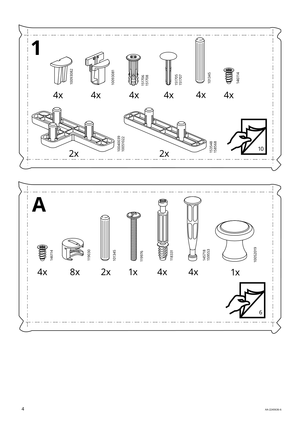 Assembly instructions for IKEA Hauga nightstand gray | Page 4 - IKEA HAUGA bedroom furniture, set of 2 694.845.09