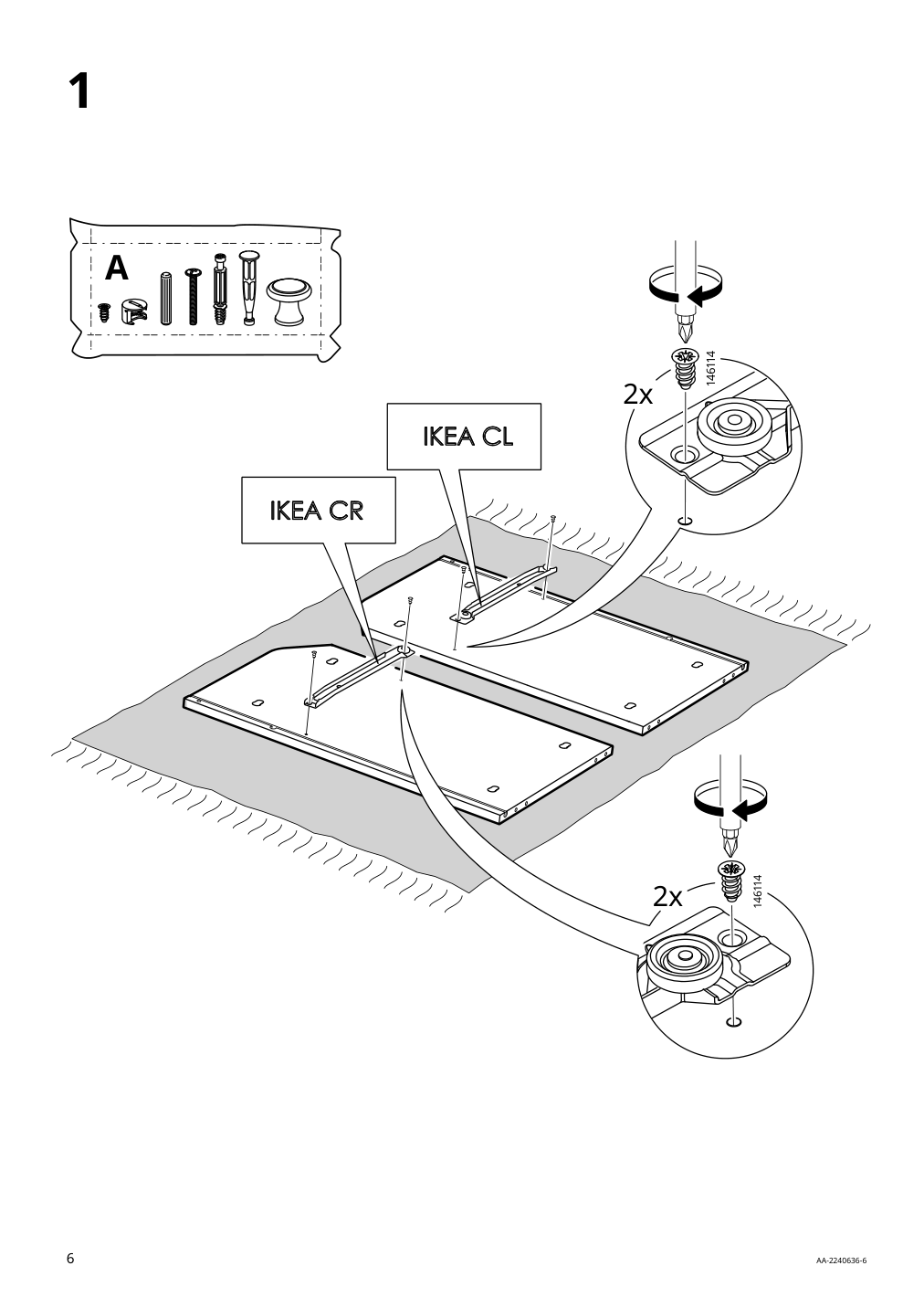 Assembly instructions for IKEA Hauga nightstand white | Page 6 - IKEA HAUGA bedroom furniture, set of 3 294.833.85