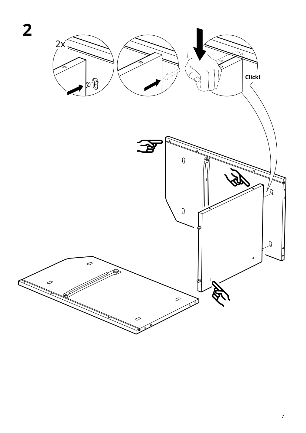 Assembly instructions for IKEA Hauga nightstand gray | Page 7 - IKEA HAUGA bedroom furniture, set of 3 894.845.08