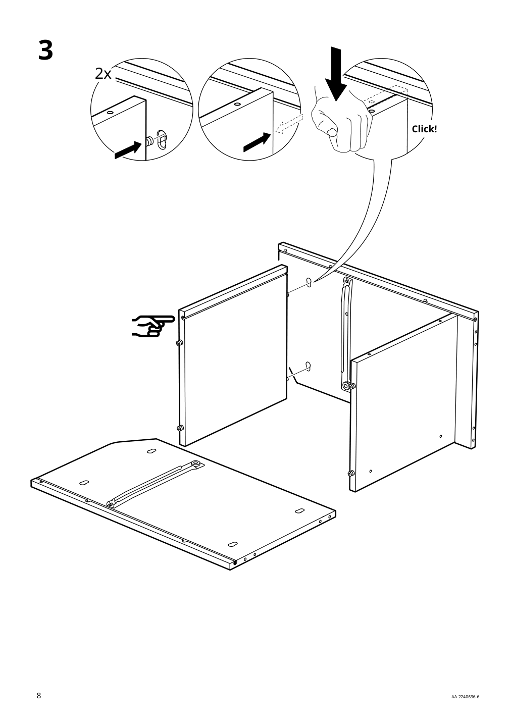 Assembly instructions for IKEA Hauga nightstand gray | Page 8 - IKEA HAUGA bedroom furniture, set of 3 894.845.08