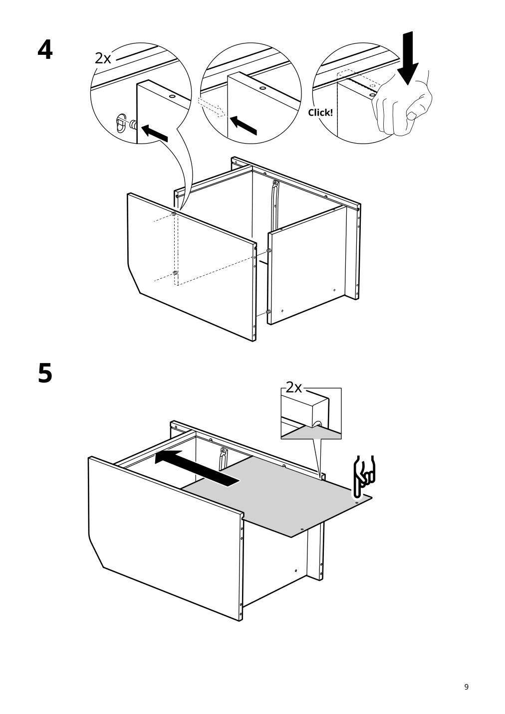 Assembly instructions for IKEA Hauga nightstand white | Page 9 - IKEA HAUGA bedroom furniture, set of 3 294.833.85