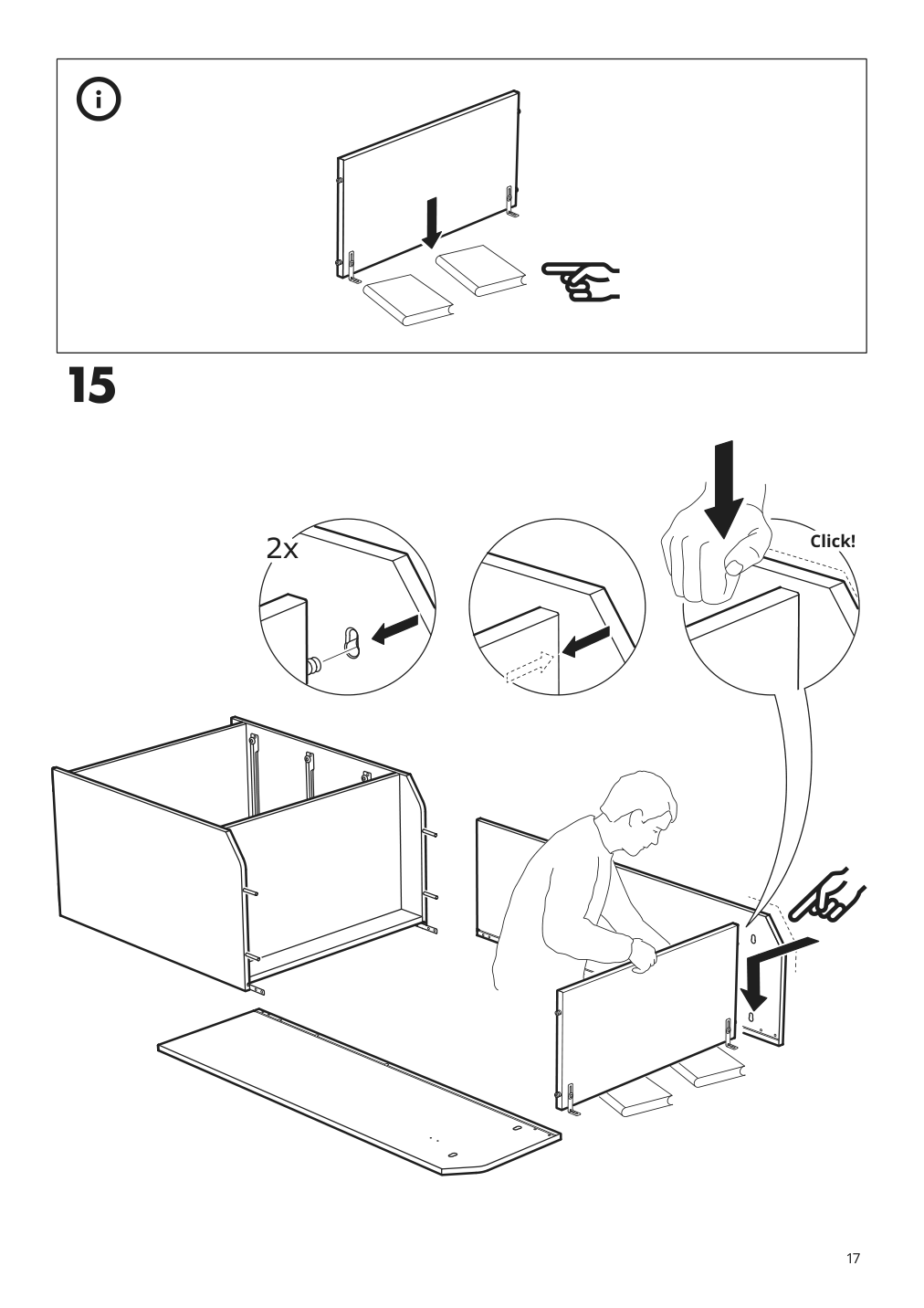 Assembly instructions for IKEA Hauga open wardrobe with 3 drawers gray | Page 17 - IKEA HAUGA storage combination 693.886.35