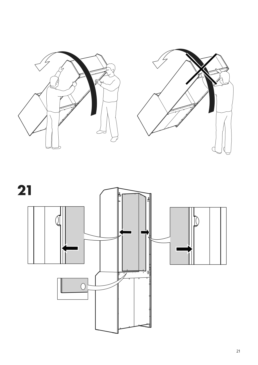 Assembly instructions for IKEA Hauga open wardrobe with 3 drawers gray | Page 21 - IKEA HAUGA storage combination 693.886.35