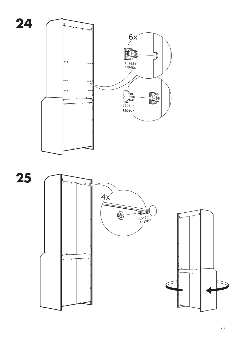 Assembly instructions for IKEA Hauga open wardrobe with 3 drawers gray | Page 23 - IKEA HAUGA storage combination 693.886.35