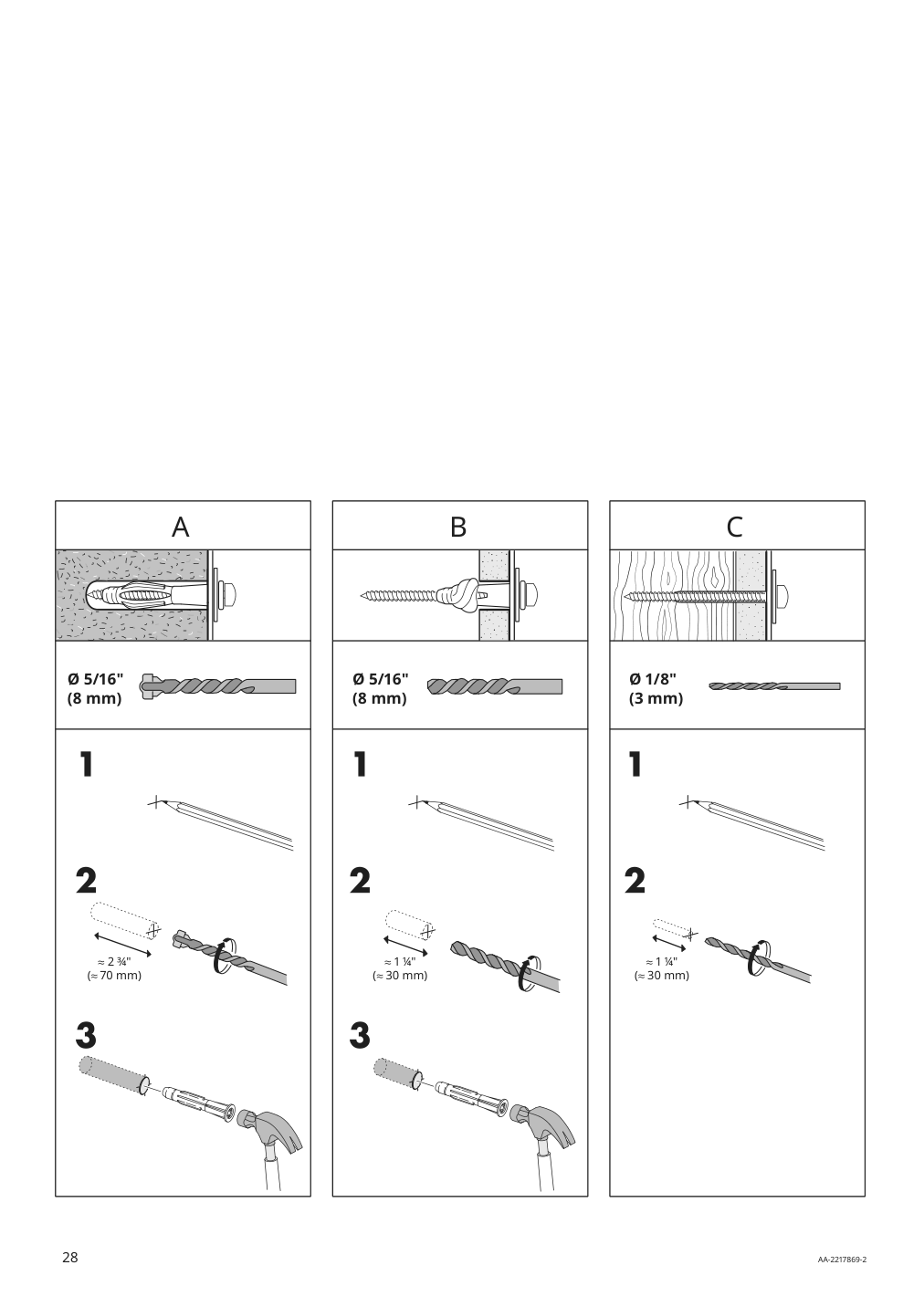 Assembly instructions for IKEA Hauga open wardrobe with 3 drawers gray | Page 28 - IKEA HAUGA storage combination 693.886.35