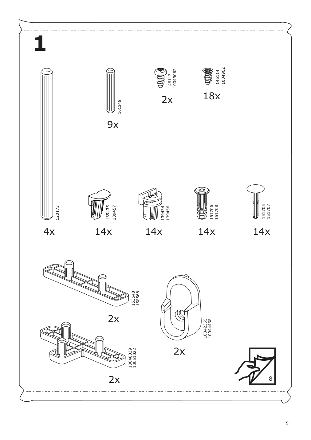 Assembly instructions for IKEA Hauga open wardrobe with 3 drawers gray | Page 5 - IKEA HAUGA storage combination 293.886.37