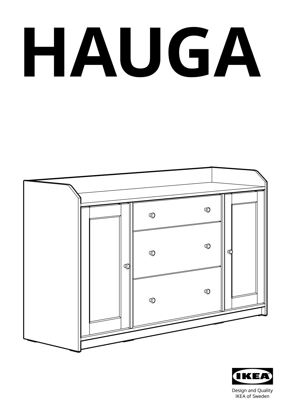 Assembly instructions for IKEA Hauga sideboard gray | Page 1 - IKEA HAUGA sideboard 304.569.08