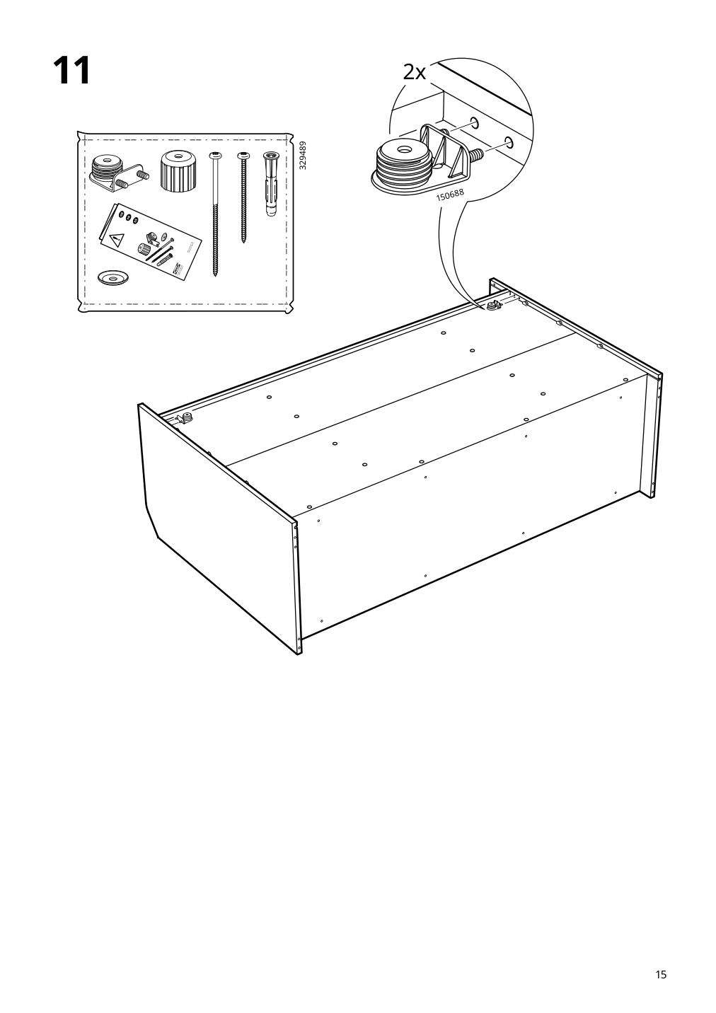 Assembly instructions for IKEA Hauga sideboard gray | Page 15 - IKEA HAUGA sideboard 304.569.08