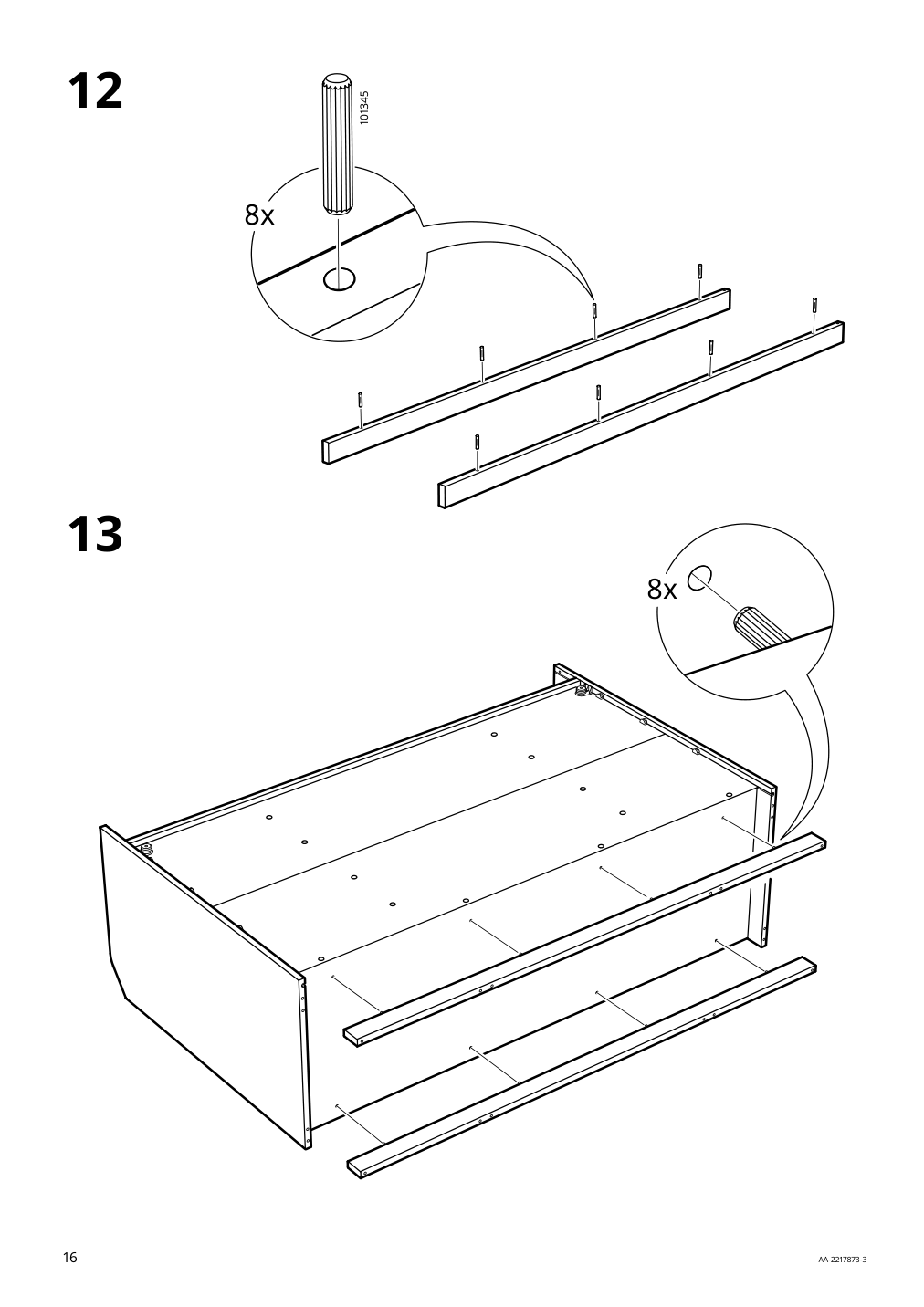 Assembly instructions for IKEA Hauga sideboard gray | Page 16 - IKEA HAUGA sideboard 304.569.08