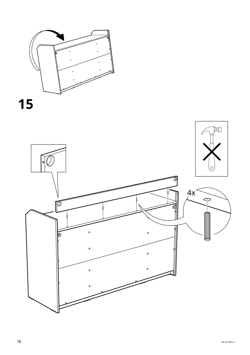 Assembly instructions for IKEA Hauga sideboard gray | Page 18 - IKEA HAUGA sideboard 304.569.08