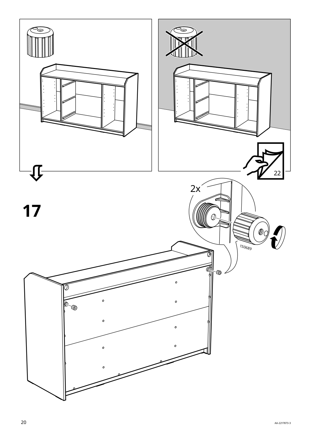 Assembly instructions for IKEA Hauga sideboard gray | Page 20 - IKEA HAUGA sideboard 304.569.08