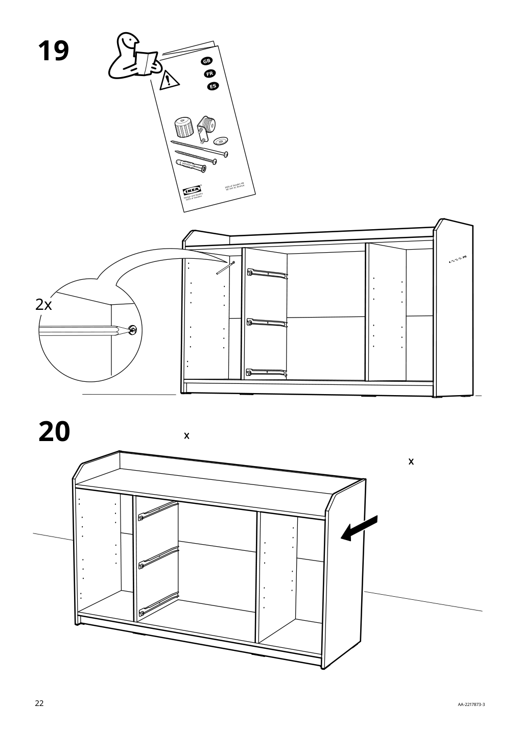 Assembly instructions for IKEA Hauga sideboard gray | Page 22 - IKEA HAUGA storage combination 093.884.45