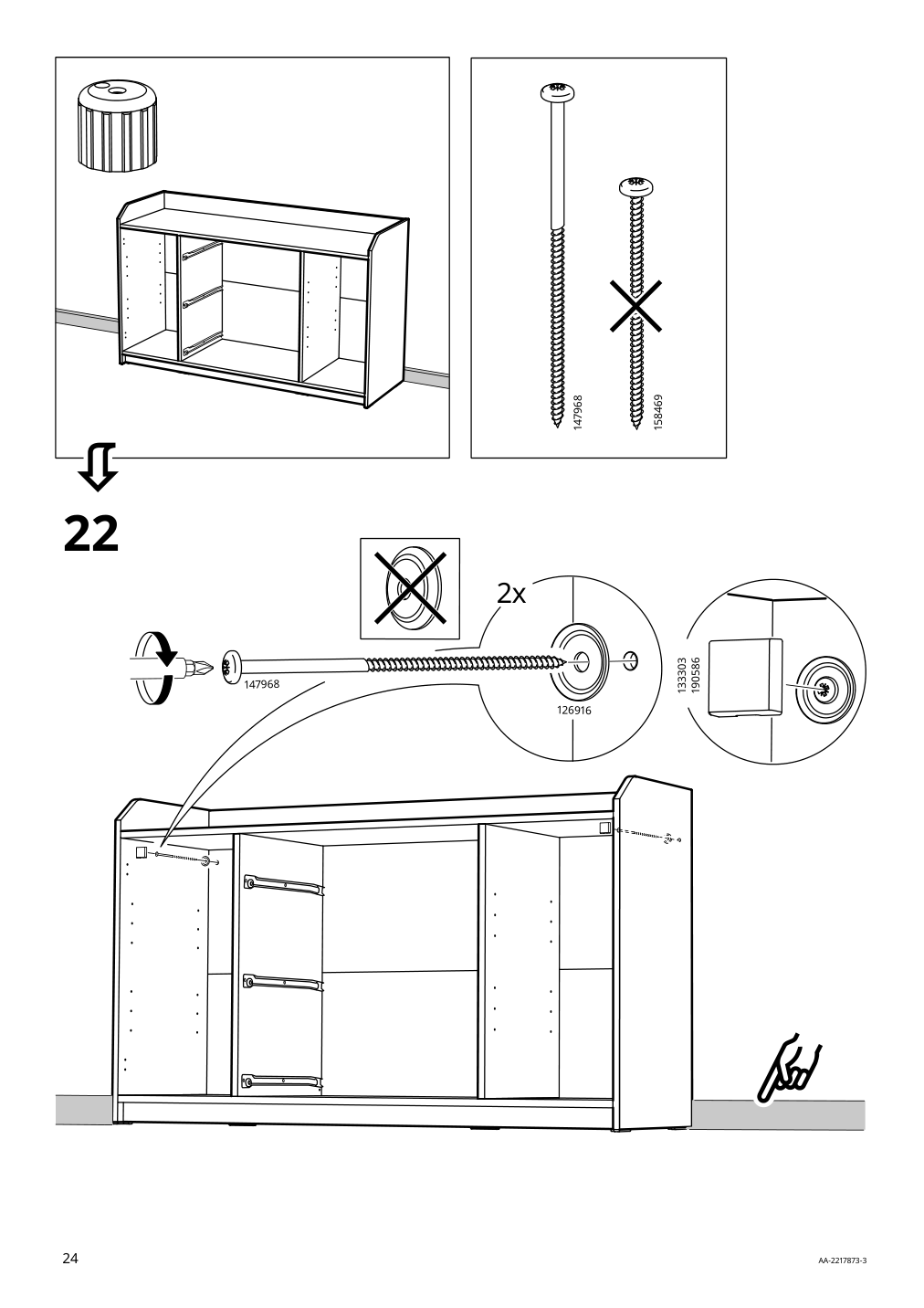 Assembly instructions for IKEA Hauga sideboard gray | Page 24 - IKEA HAUGA sideboard 304.569.08