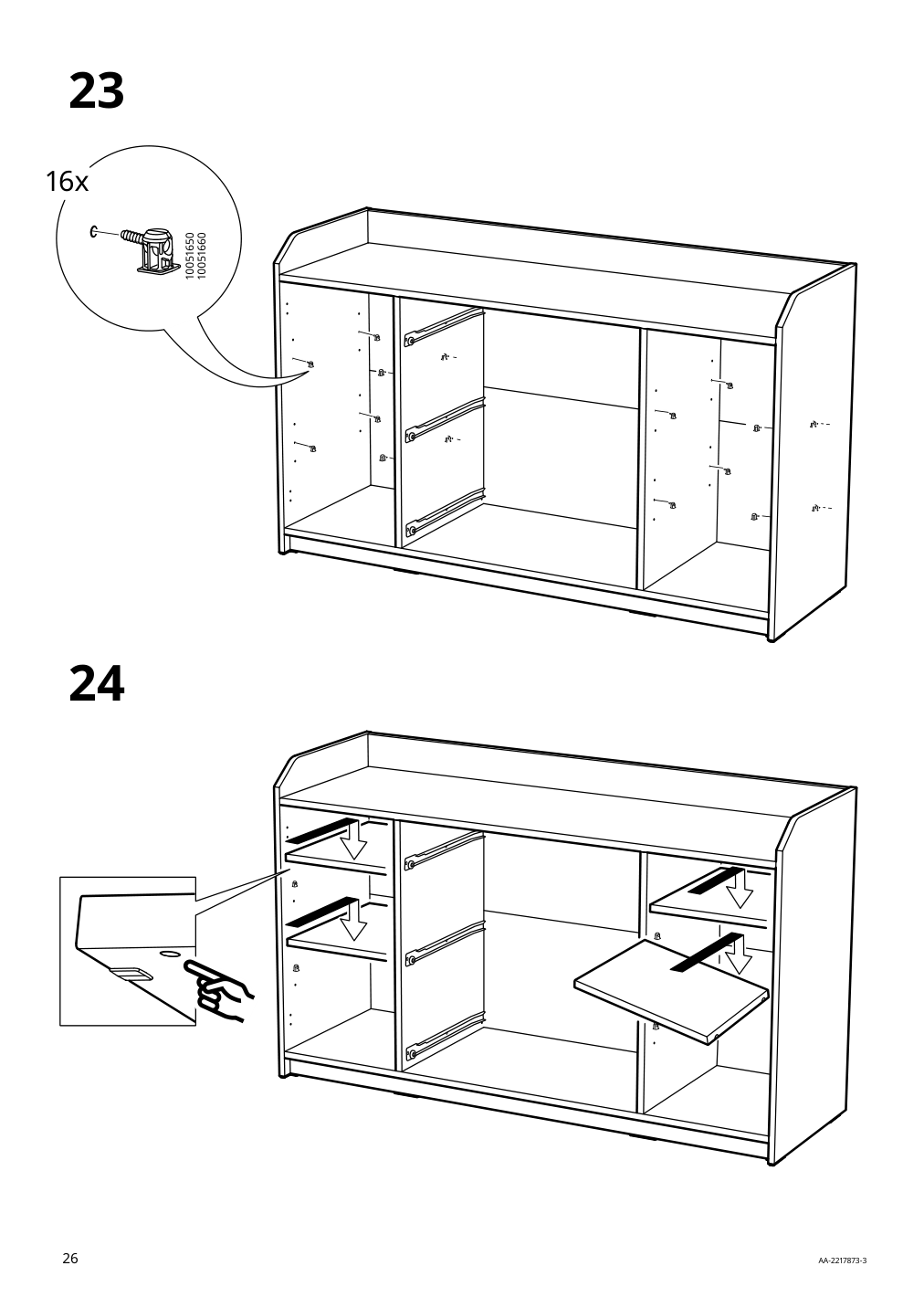 Assembly instructions for IKEA Hauga sideboard gray | Page 26 - IKEA HAUGA storage combination 093.884.45