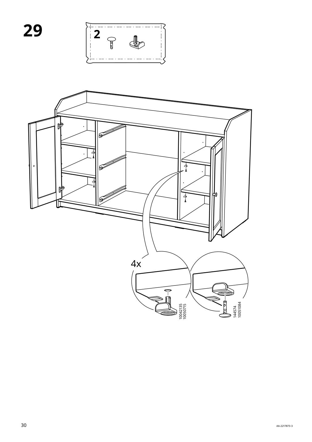 Assembly instructions for IKEA Hauga sideboard gray | Page 30 - IKEA HAUGA storage combination 093.884.45