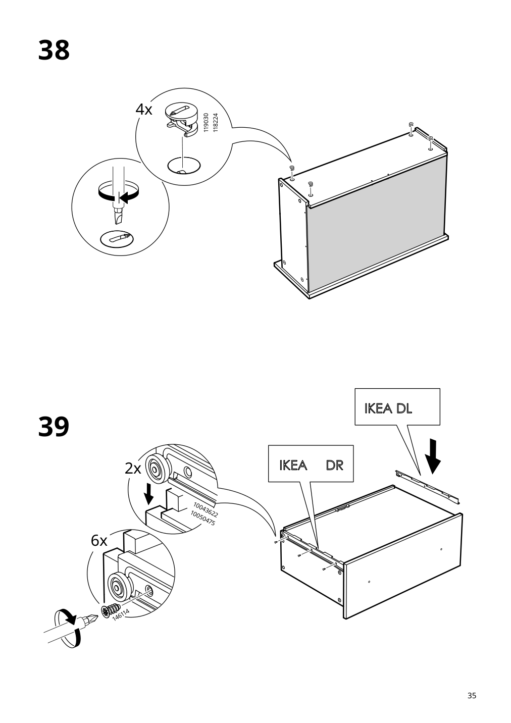 Assembly instructions for IKEA Hauga sideboard gray | Page 35 - IKEA HAUGA storage combination 093.884.45